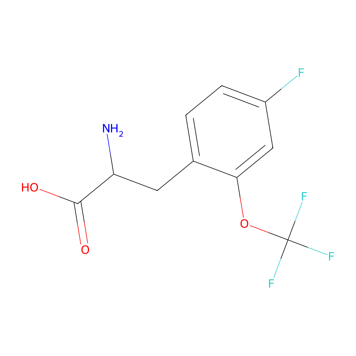 4-Fluoro-2-(trifluoromethoxy)-DL-phenylalanine molecular structure, CAS 1435806-18-0