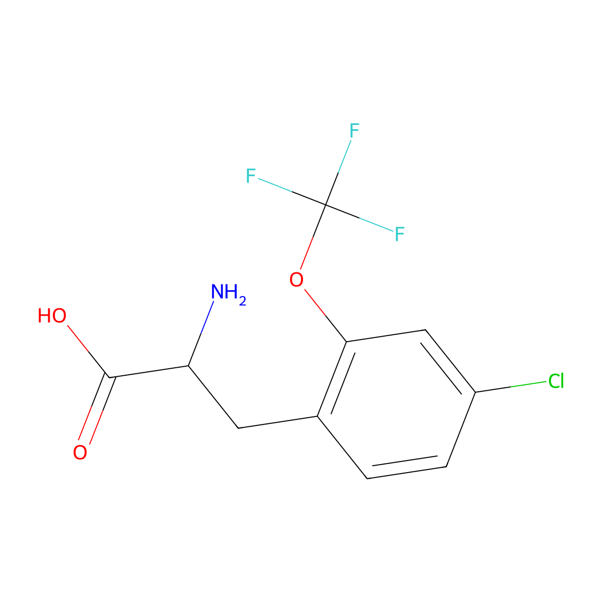 4-Chloro-2-(trifluoromethoxy)-DL-phenylalanine molecular structure, CAS 1435806-19-1