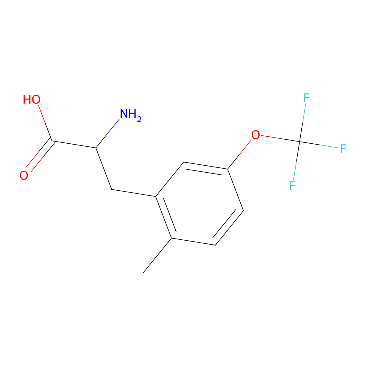 2-Methyl-5-(trifluoromethoxy)-DL-phenylalanine molecular structure, CAS 1435806-20-4