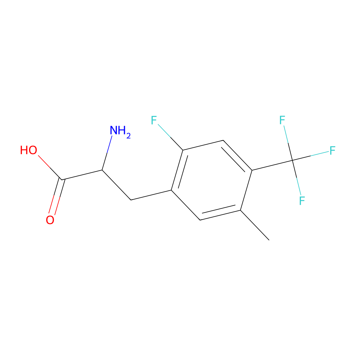 2-Fluoro-5-methyl-4-(trifluoromethyl)-DL-phenylalanine molecular structure, CAS 1435806-24-8