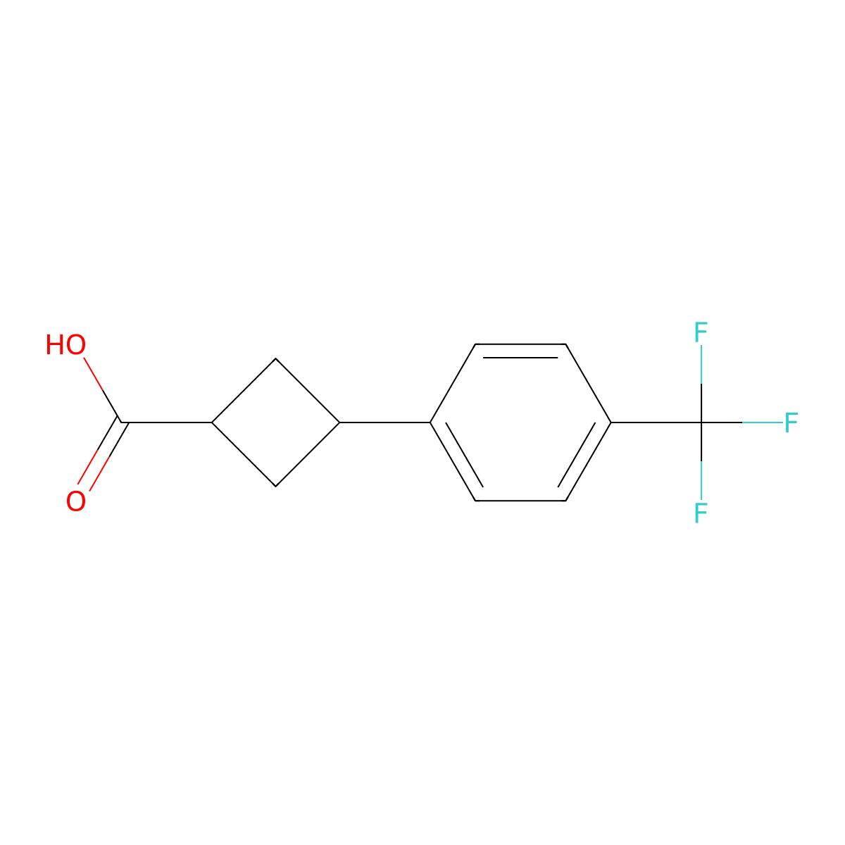 3-(4-(Trifluoromethyl)phenyl)cyclobutane-1-carboxylic acid molecular structure, CAS 143589-58-6