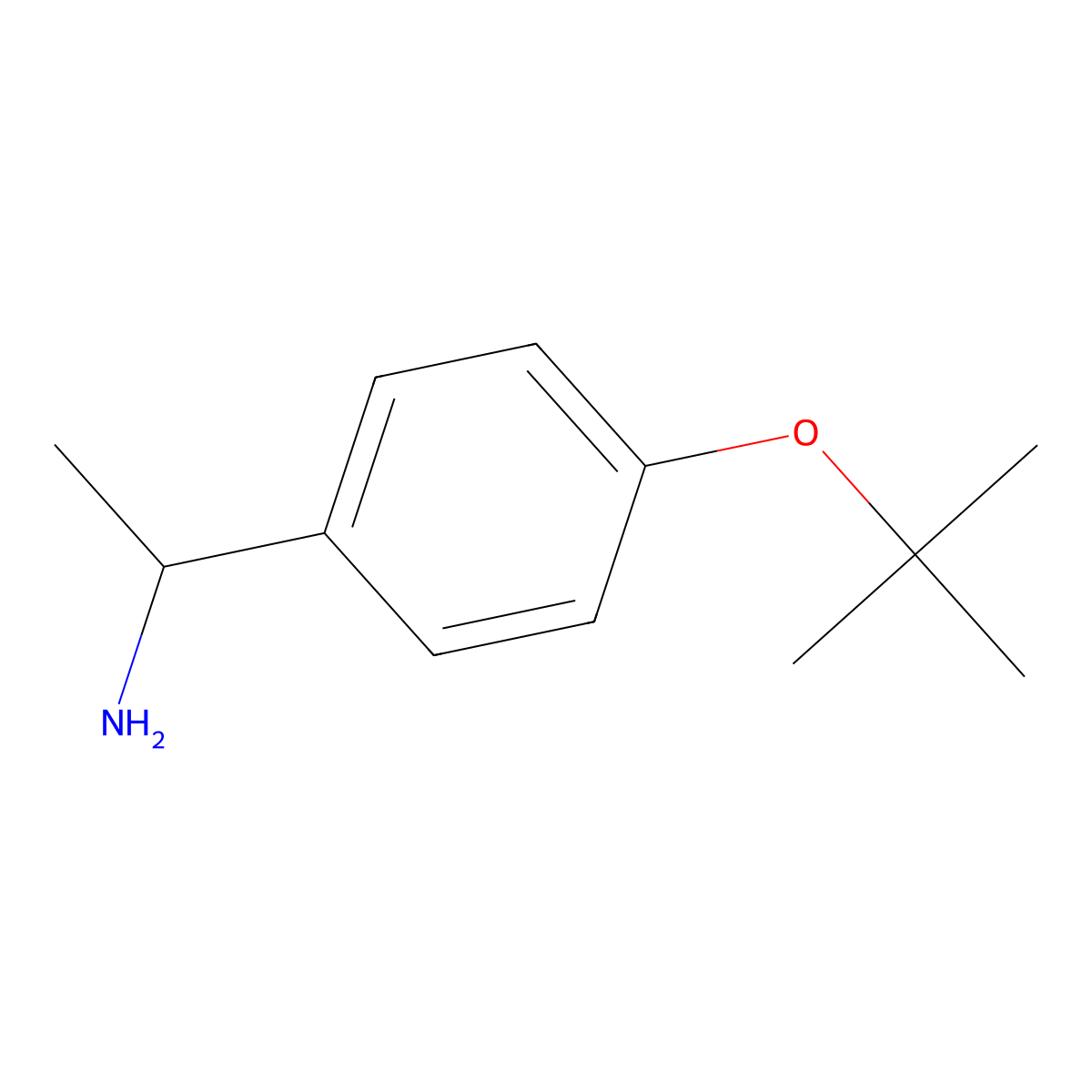 Benzenemethanamine, 4-(1,1-dimethylethoxy)-alpha-methyl-, (alphaR)- molecular structure, CAS 143589-82-6