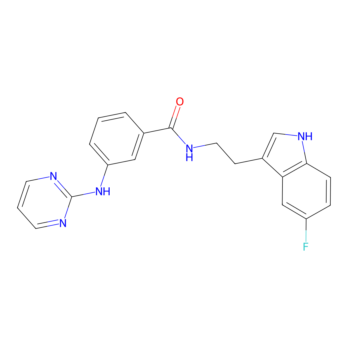 N-[2-(5-fluoro-1H-indol-3-yl)ethyl]-3-(2-pyrimidinylamino)benzamide molecular structure, CAS 1435898-55-7