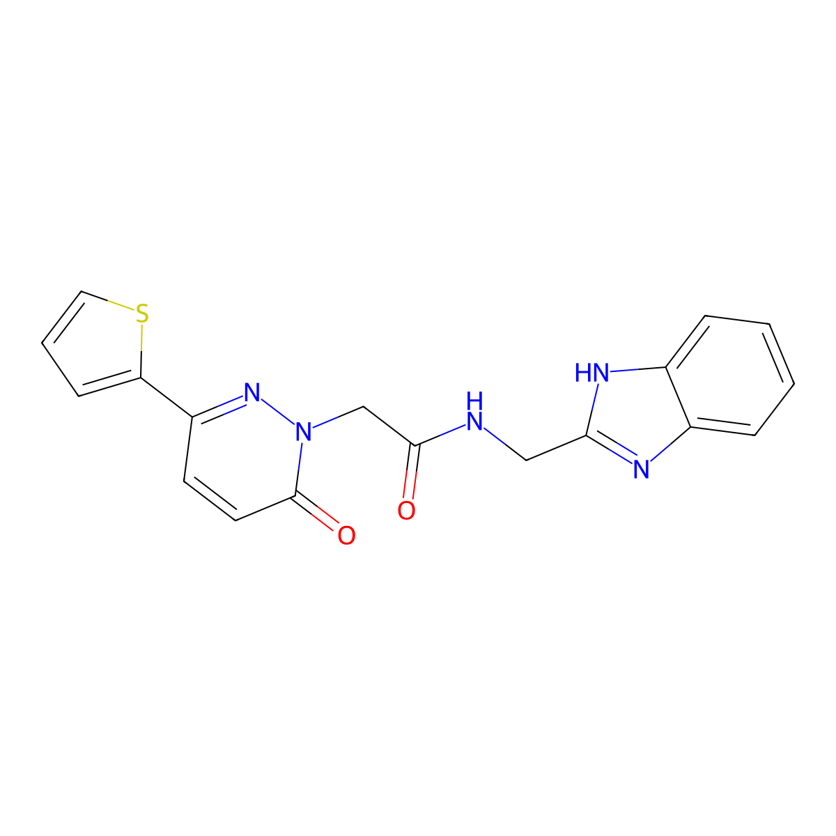 N-(1H-benzimidazol-2-ylmethyl)-2-[6-oxo-3-(thiophen-2-yl)pyridazin-1(6H)-yl]acetamide molecular structure, CAS 1435899-05-0
