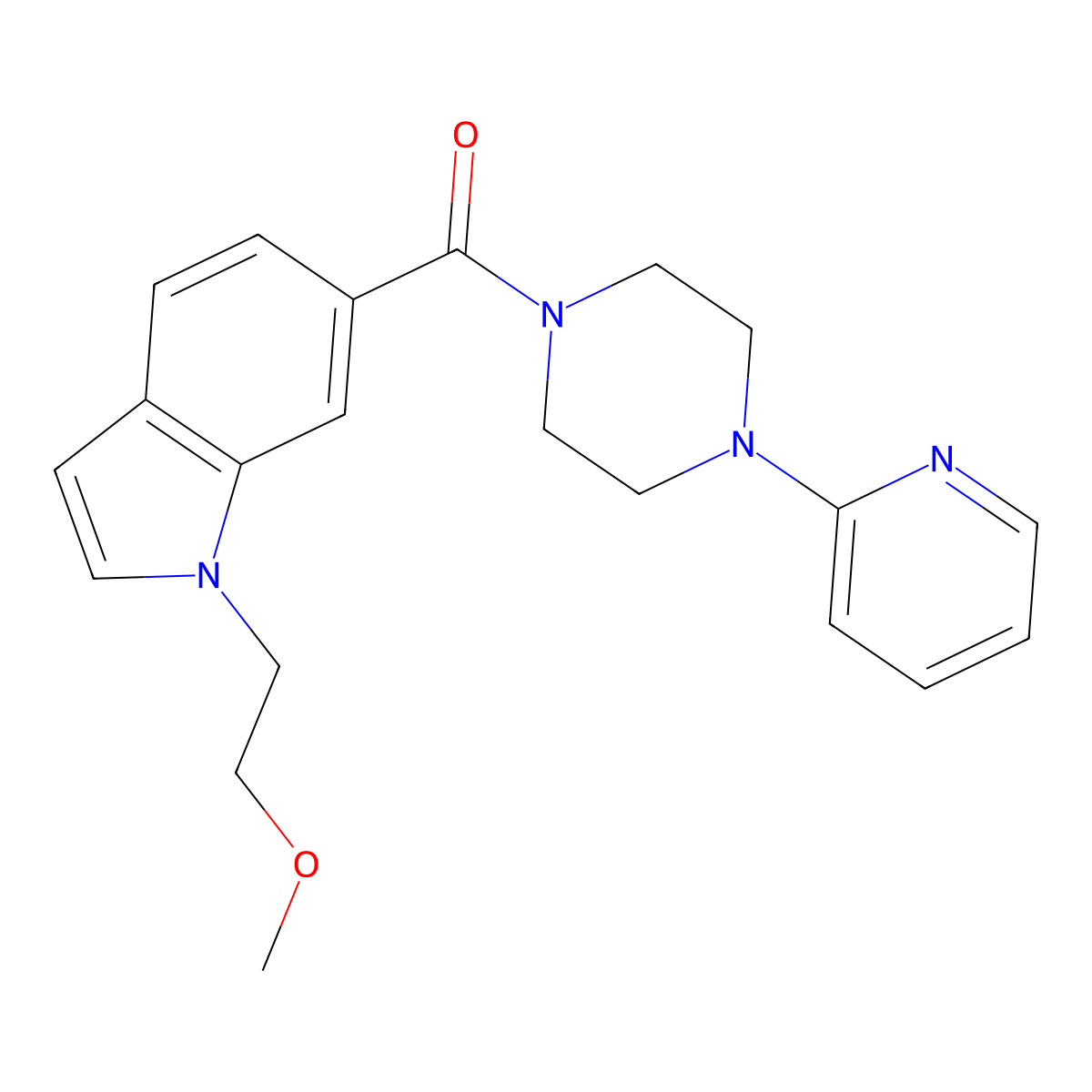 [1-(2-methoxyethyl)-1H-indol-6-yl][4-(2-pyridyl)piperazino]methanone molecular structure, CAS 1435899-30-1