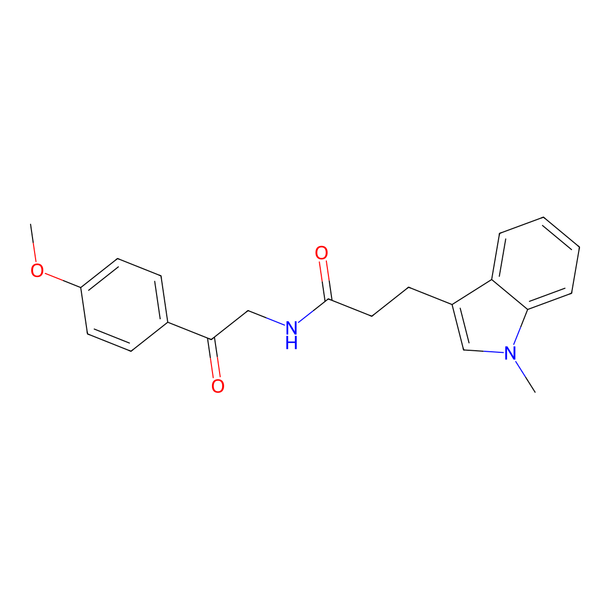 N-[2-(4-methoxyphenyl)-2-oxoethyl]-3-(1-methyl-1H-indol-3-yl)propanamide molecular structure, CAS 1435899-44-7