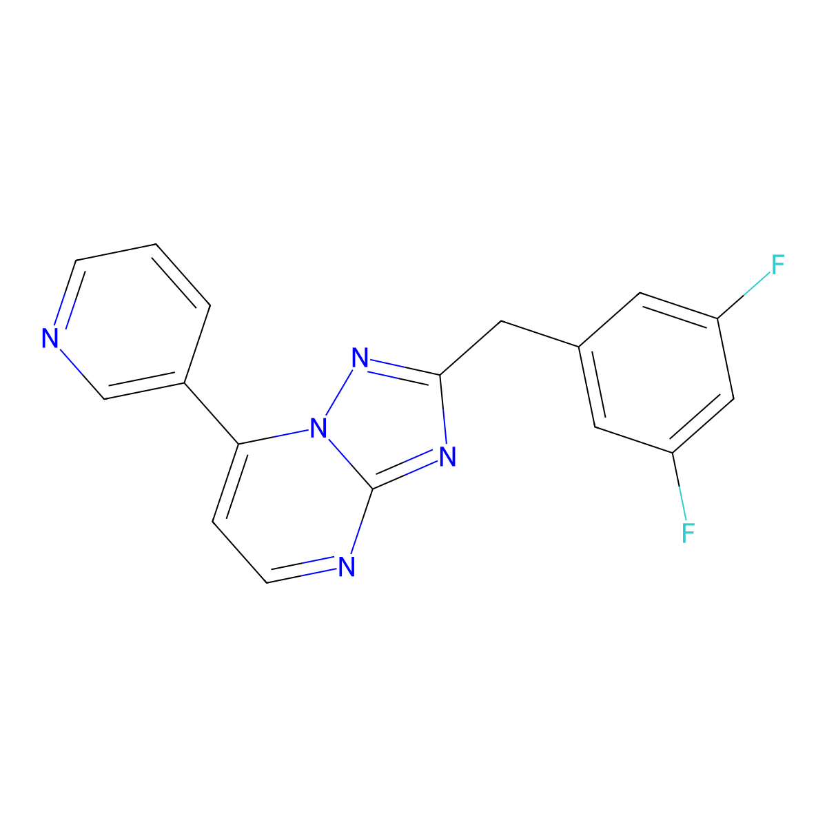 2-(3,5-Difluorobenzyl)-7-(3-pyridyl)[1,2,4]triazolo[1,5-a]pyrimidine molecular structure, CAS 1435899-50-5