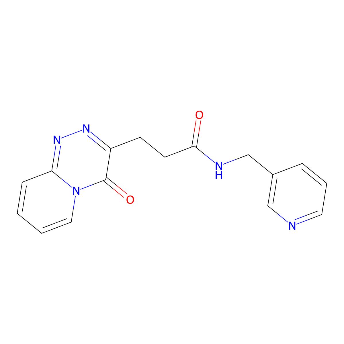3-(4-oxo-4H-pyrido[2,1-c][1,2,4]triazin-3-yl)-N-(pyridin-3-ylmethyl)propanamide molecular structure, CAS 1435899-91-4