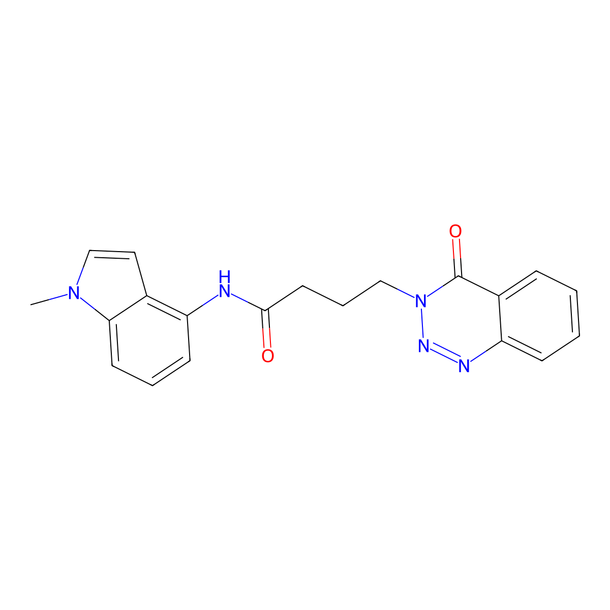N-(1-methyl-1H-indol-4-yl)-4-(4-oxo-1,2,3-benzotriazin-3(4H)-yl)butanamide molecular structure, CAS 1435900-13-2