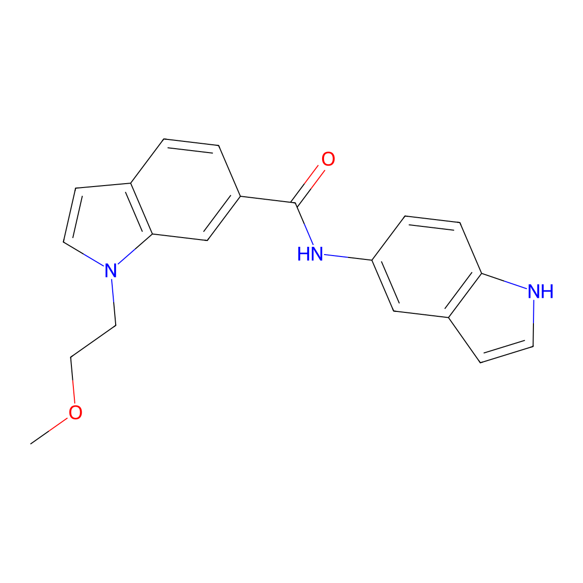 N-(1H-indol-5-yl)-1-(2-methoxyethyl)-1H-indole-6-carboxamide molecular structure, CAS 1435900-19-8