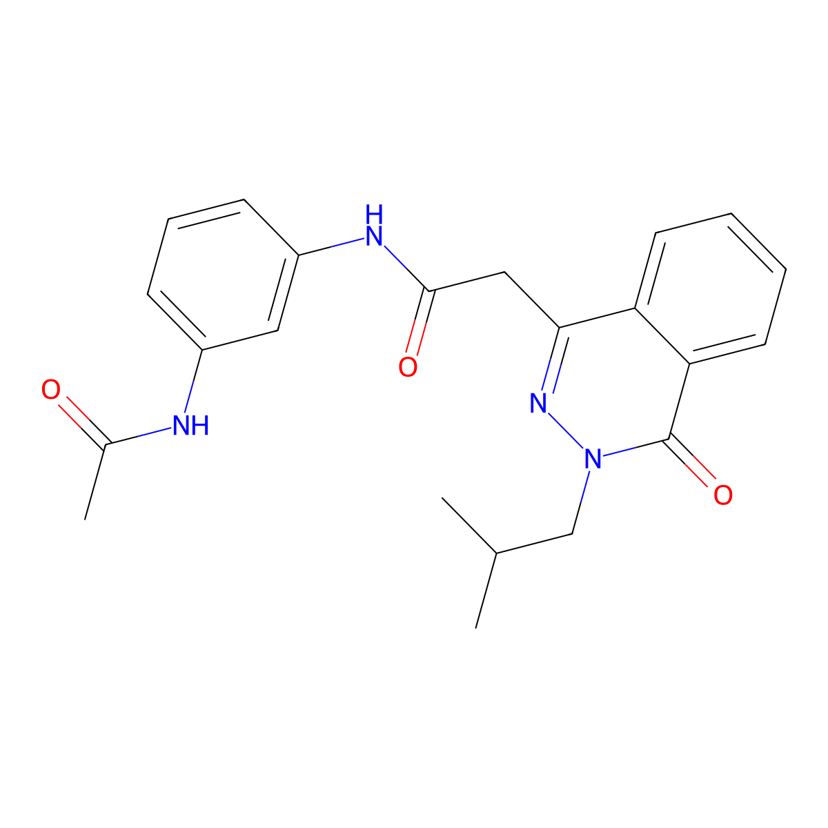 N-[3-(acetylamino)phenyl]-2-[3-(2-methylpropyl)-4-oxo-3,4-dihydrophthalazin-1-yl]acetamide molecular structure, CAS 1435900-21-2