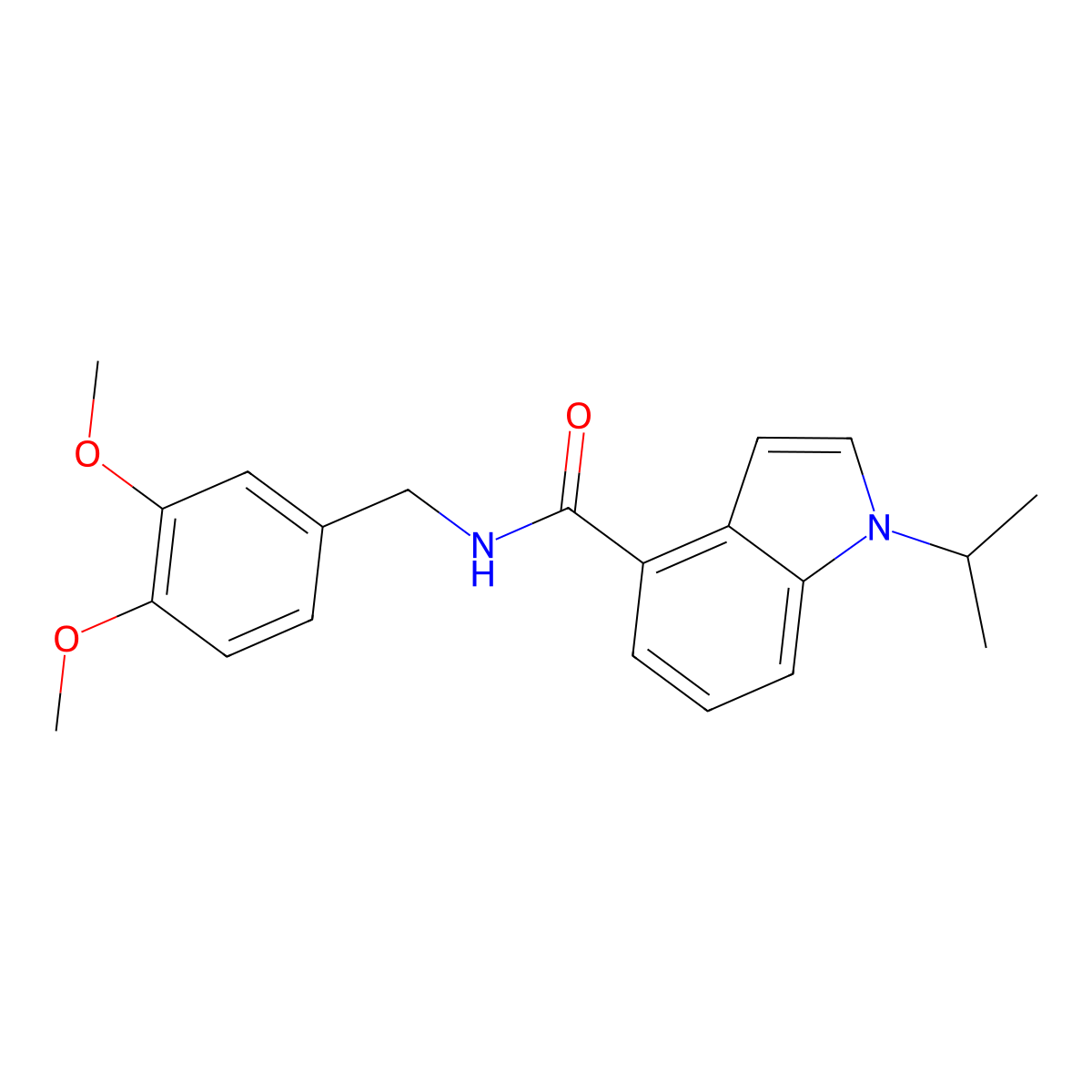 N-(3,4-dimethoxybenzyl)-1-(propan-2-yl)-1H-indole-4-carboxamide molecular structure, CAS 1435900-26-7