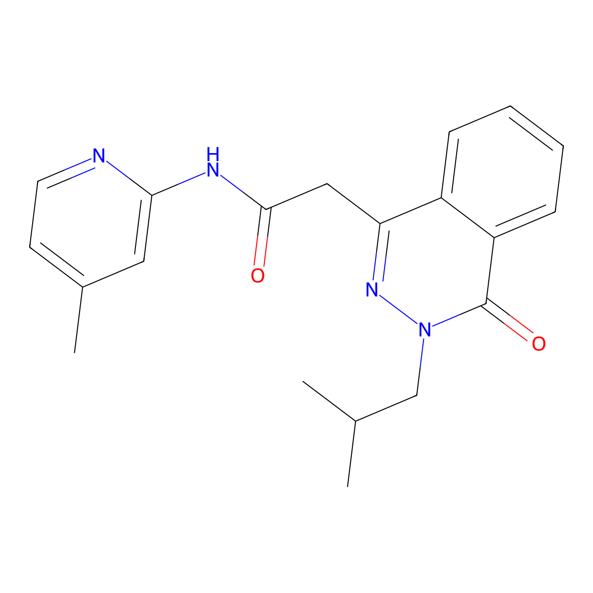 2-[3-(2-methylpropyl)-4-oxo-3,4-dihydrophthalazin-1-yl]-N-(4-methylpyridin-2-yl)acetamide molecular structure, CAS 1435900-49-4