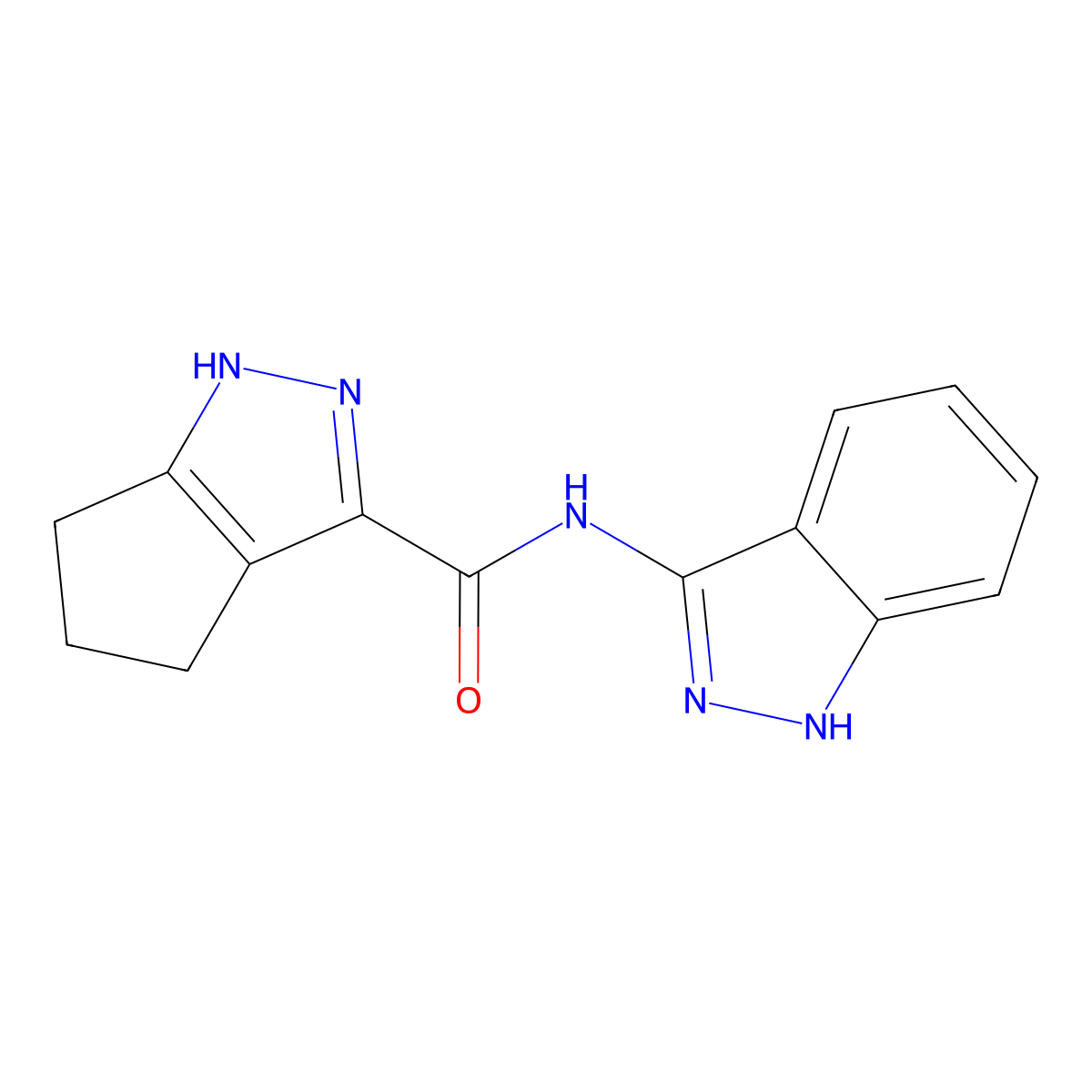 N-(1H-indazol-3-yl)-2,4,5,6-tetrahydrocyclopenta[c]pyrazole-3-carboxamide molecular structure, CAS 1435900-62-1