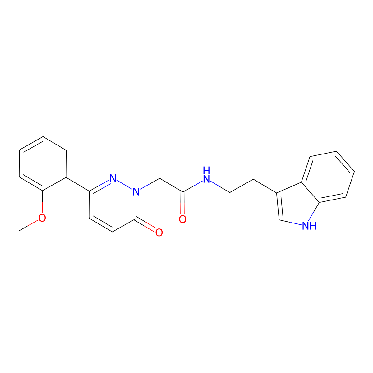 N-(2-(1H-indol-3-yl)ethyl)-2-(3-(2-methoxyphenyl)-6-oxopyridazin-1(6H)-yl)acetamide molecular structure, CAS 1435900-73-4
