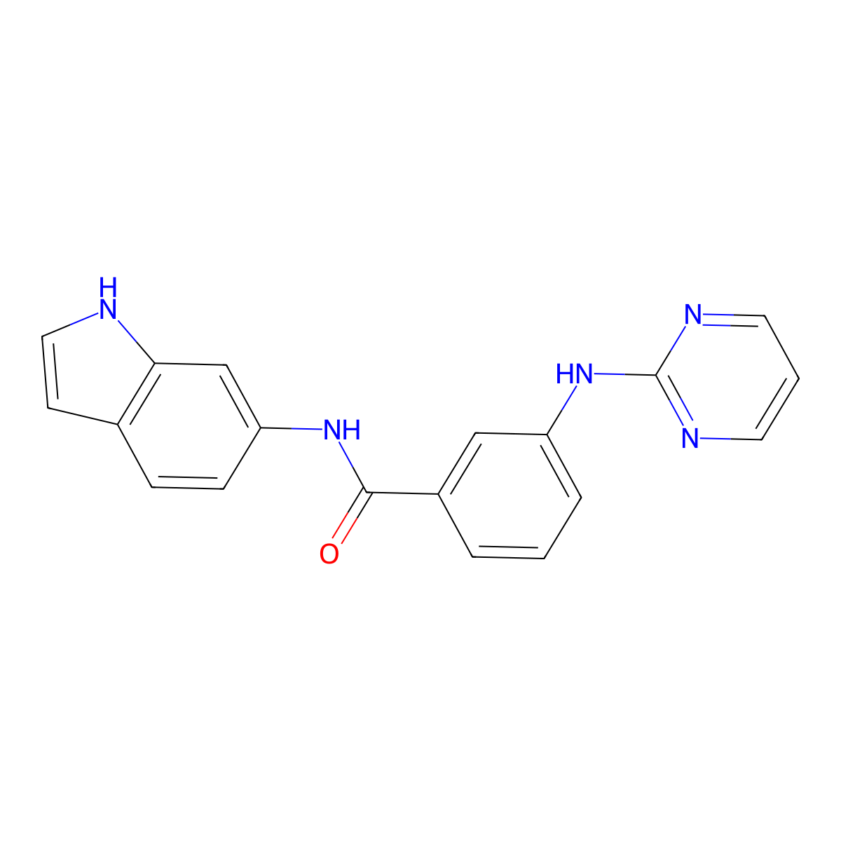 N-(1H-indol-6-yl)-3-(pyrimidin-2-ylamino)benzamide molecular structure, CAS 1435900-75-6