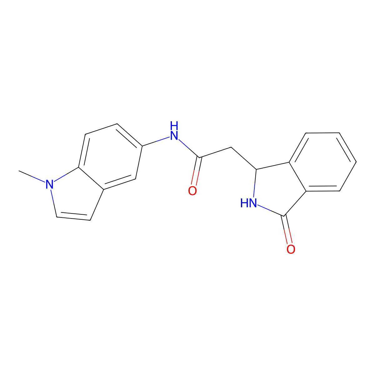 N-(1-methyl-1H-indol-5-yl)-2-(3-oxo-2,3-dihydro-1H-isoindol-1-yl)acetamide molecular structure, CAS 1435901-17-9