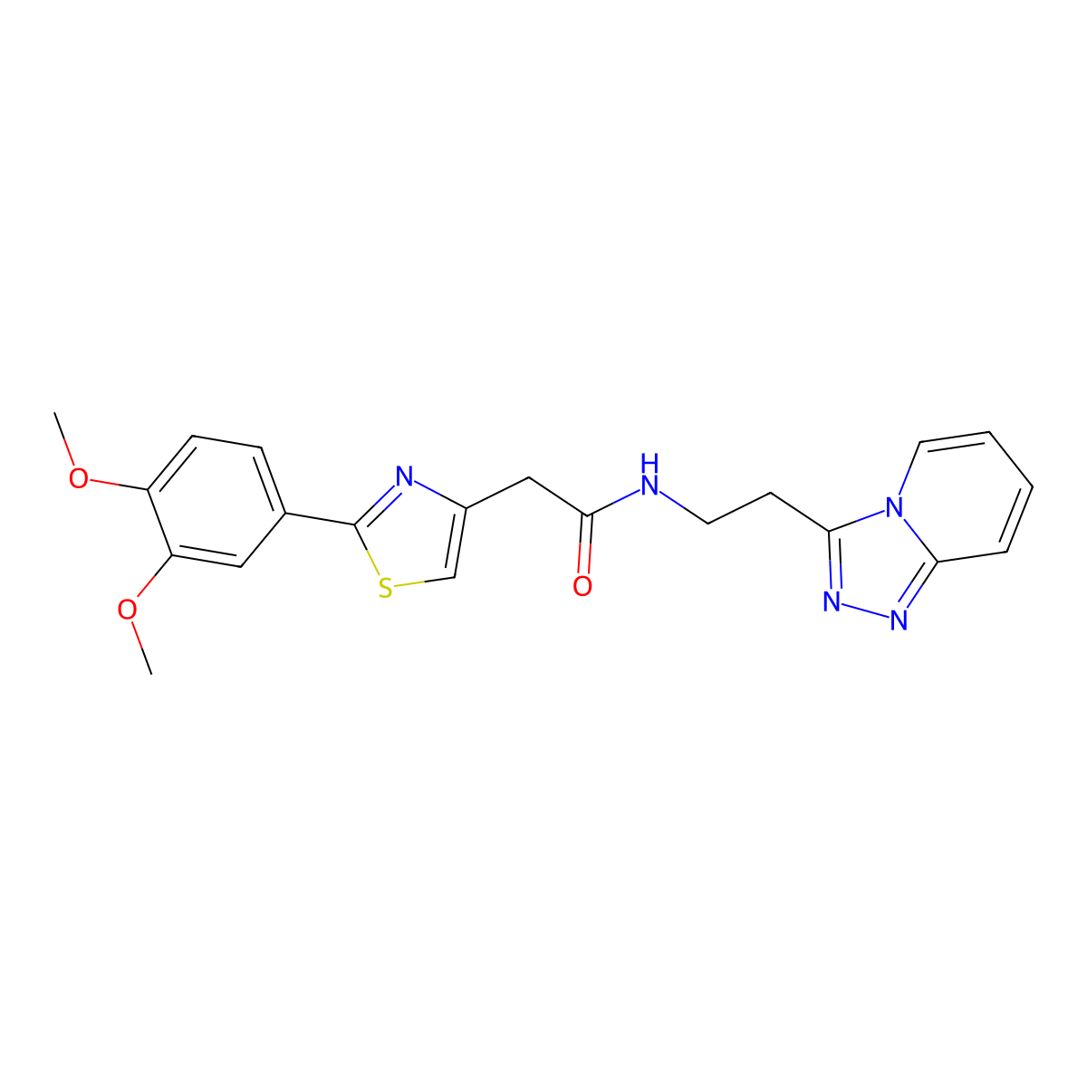 2-[2-(3,4-dimethoxyphenyl)-1,3-thiazol-4-yl]-N-(2-[1,2,4]triazolo[4,3-a]pyridin-3-ylethyl)acetamide molecular structure, CAS 1435901-21-5