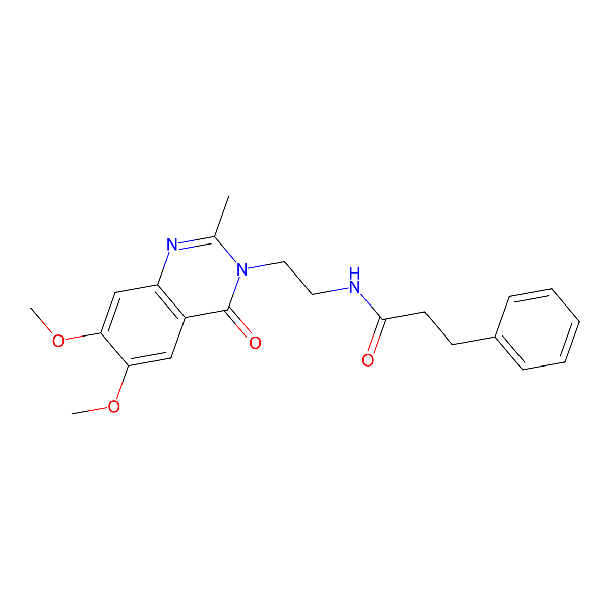 N-[2-(6,7-dimethoxy-2-methyl-4-oxoquinazolin-3(4H)-yl)ethyl]-3-phenylpropanamide molecular structure, CAS 1435901-63-5
