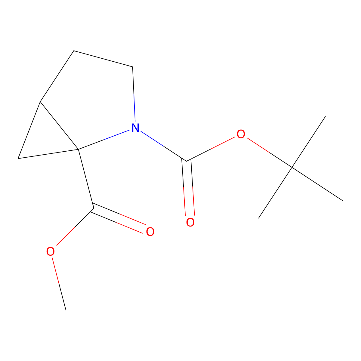 2-Aza-bicyclo[3.1.0]hexane-1,2-dicarboxylic acid 2-tert-butyl ester 1-methyl ester molecular structure, CAS 1435903-25-5