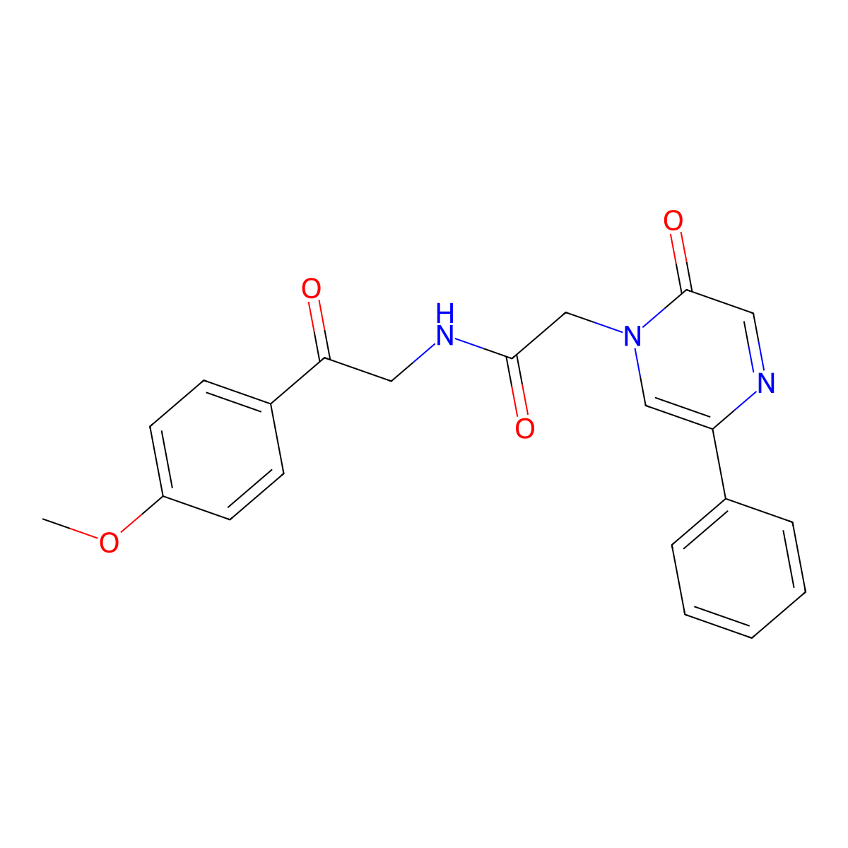 N-[2-(4-methoxyphenyl)-2-oxoethyl]-2-[2-oxo-5-phenyl-1(2H)-pyrazinyl]acetamide molecular structure, CAS 1435904-02-1