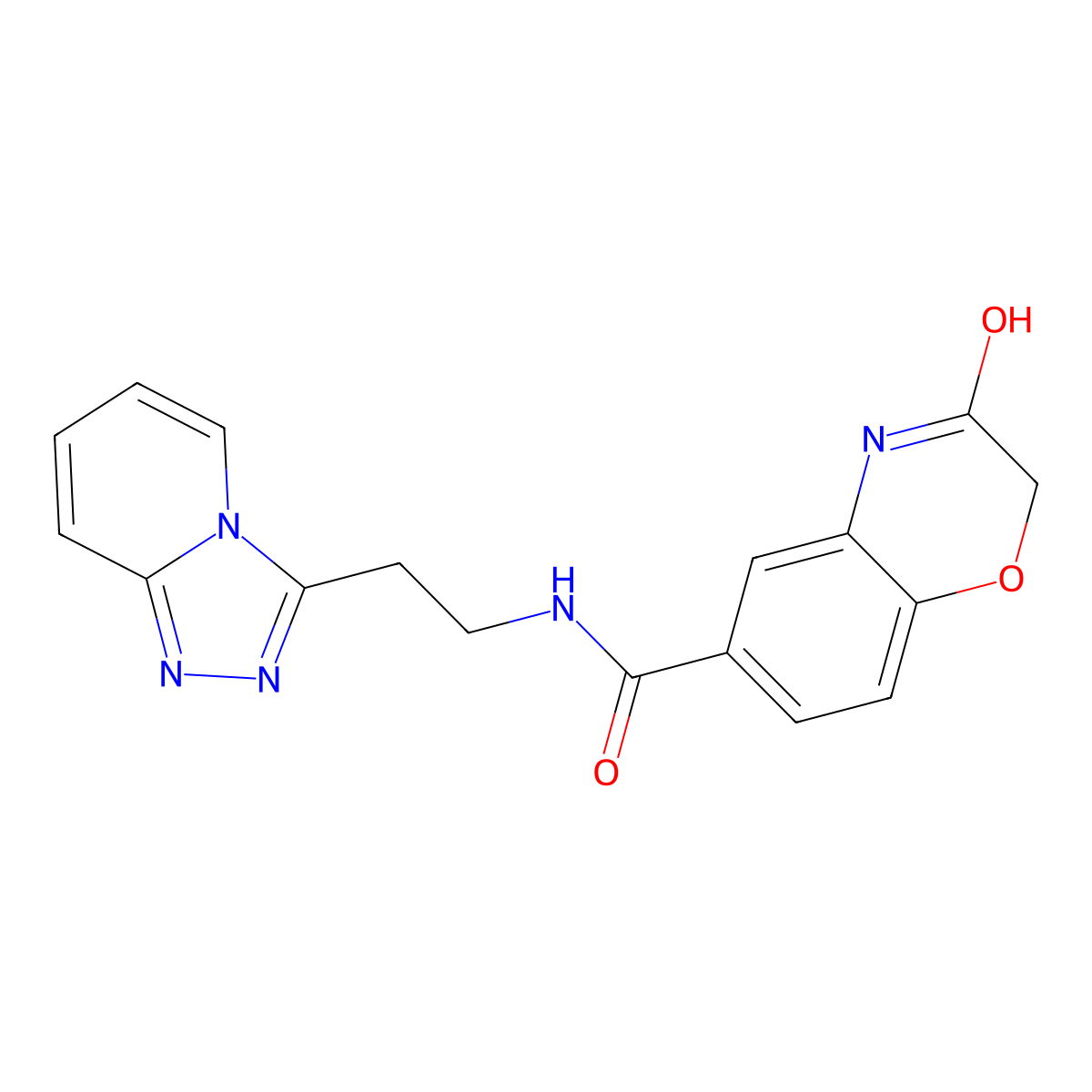 3-oxo-N-(2-[1,2,4]triazolo[4,3-a]pyridin-3-ylethyl)-3,4-dihydro-2H-1,4-benzoxazine-6-carboxamide molecular structure, CAS 1435904-27-0