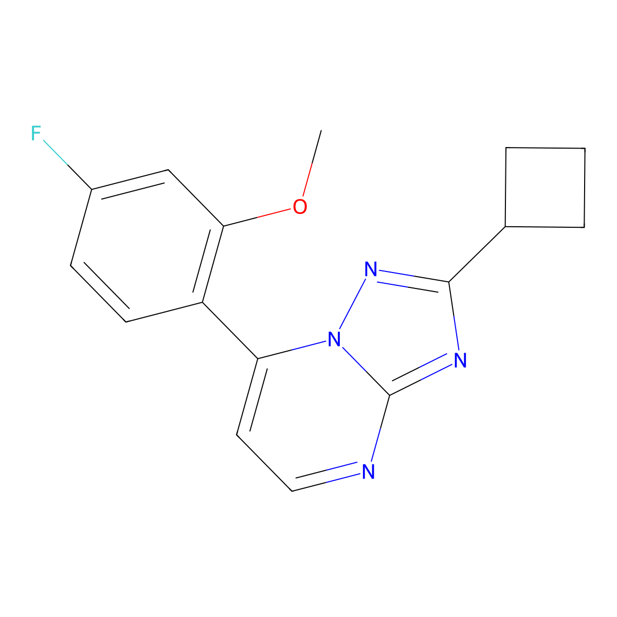 2-Cyclobutyl-7-(4-fluoro-2-methoxyphenyl)[1,2,4]triazolo[1,5-a]pyrimidine molecular structure, CAS 1435904-32-7