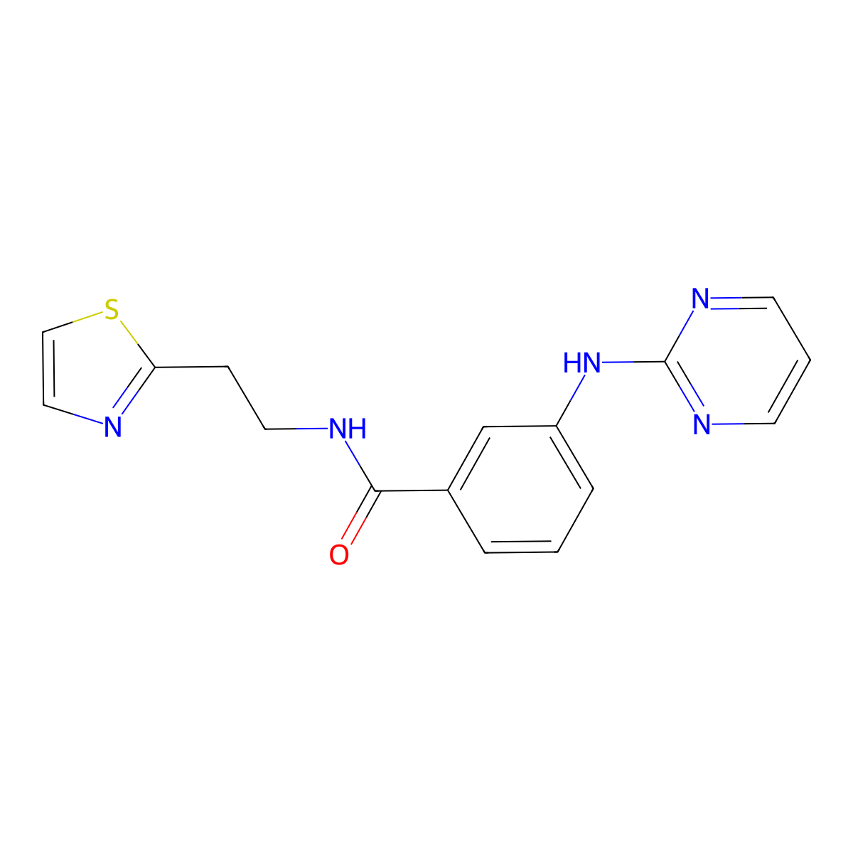 3-(2-pyrimidinylamino)-N-[2-(1,3-thiazol-2-yl)ethyl]benzamide molecular structure, CAS 1435904-46-3