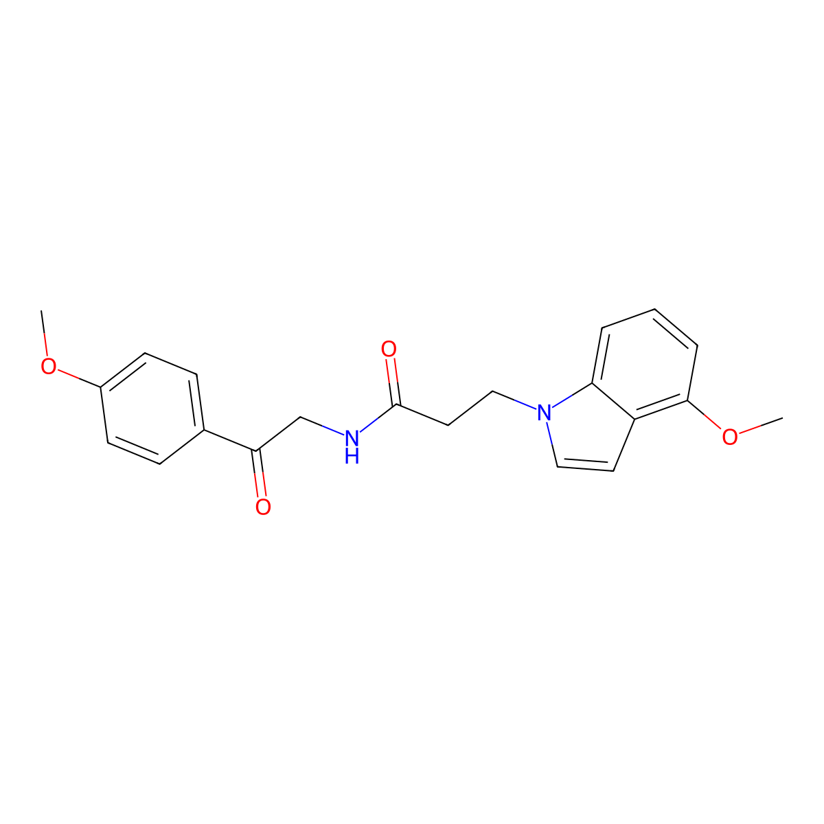 3-(4-methoxy-1H-indol-1-yl)-N-[2-(4-methoxyphenyl)-2-oxoethyl]propanamide molecular structure, CAS 1435904-63-4
