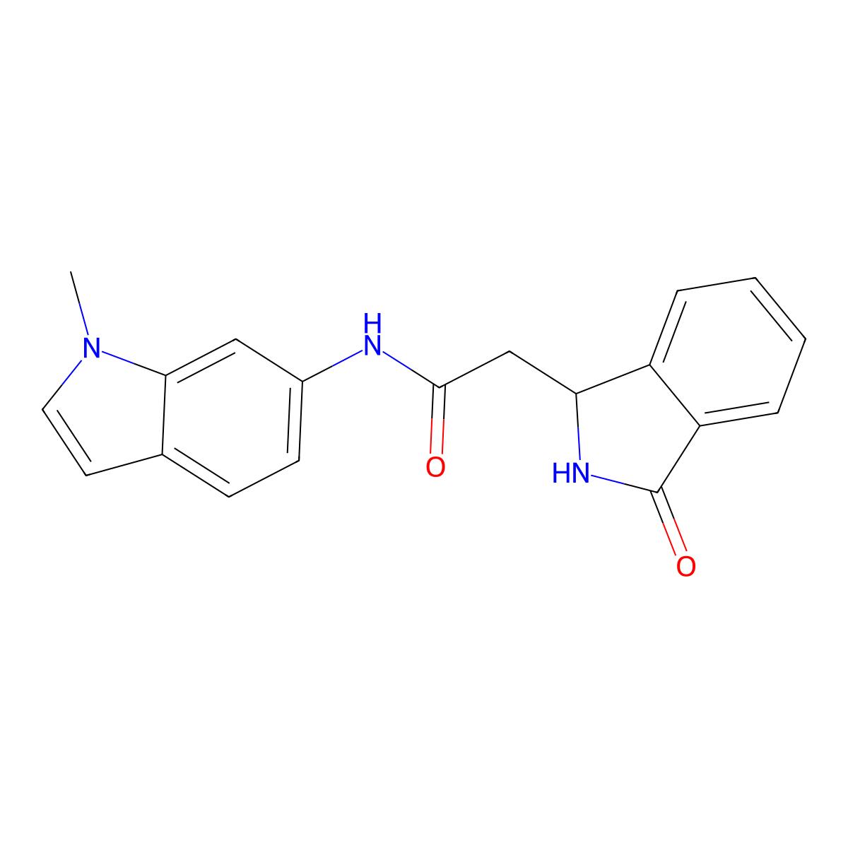 N-(1-methyl-1H-indol-6-yl)-2-(3-oxo-2,3-dihydro-1H-isoindol-1-yl)acetamide molecular structure, CAS 1435904-75-8