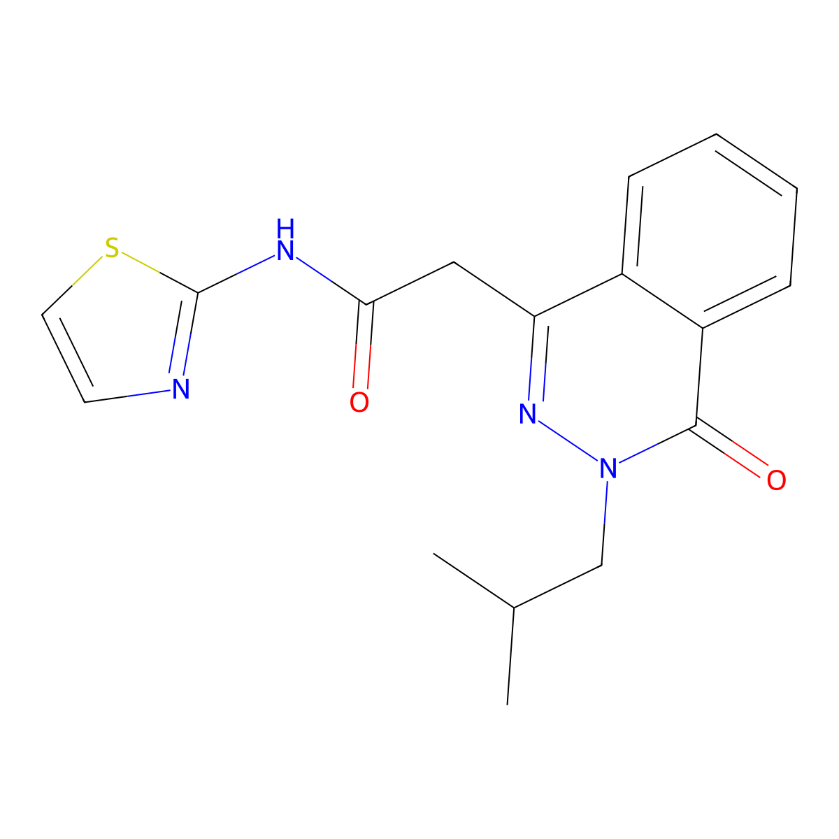 2-(3-isobutyl-4-oxo-3,4-dihydrophthalazin-1-yl)-N-(thiazol-2-yl)acetamide molecular structure, CAS 1435905-03-5