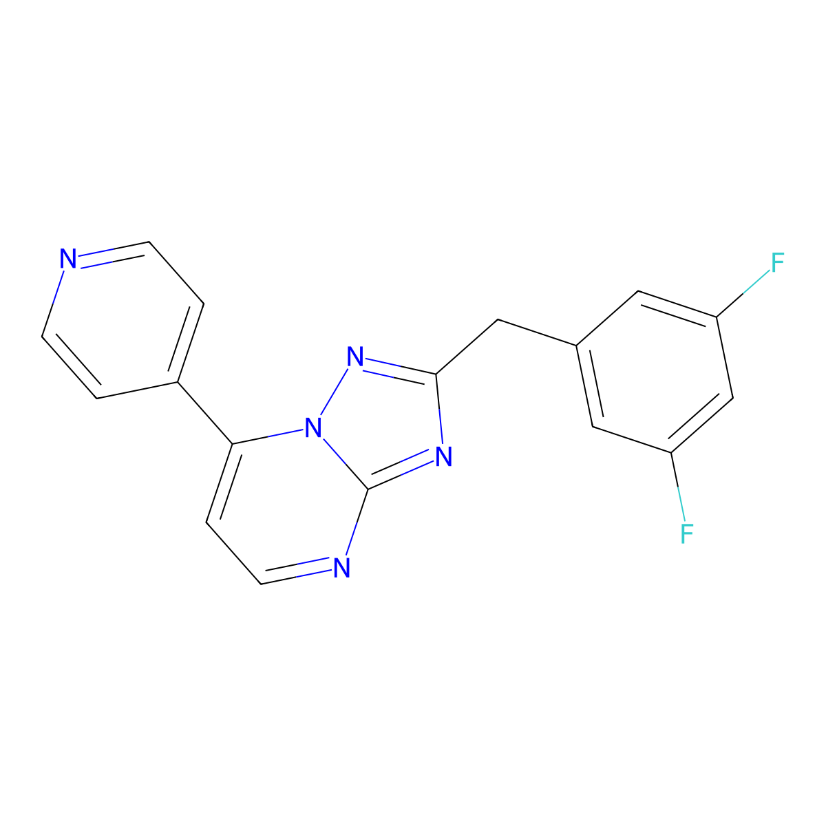 2-(3,5-Difluorobenzyl)-7-(4-pyridyl)[1,2,4]triazolo[1,5-a]pyrimidine molecular structure, CAS 1435905-25-1
