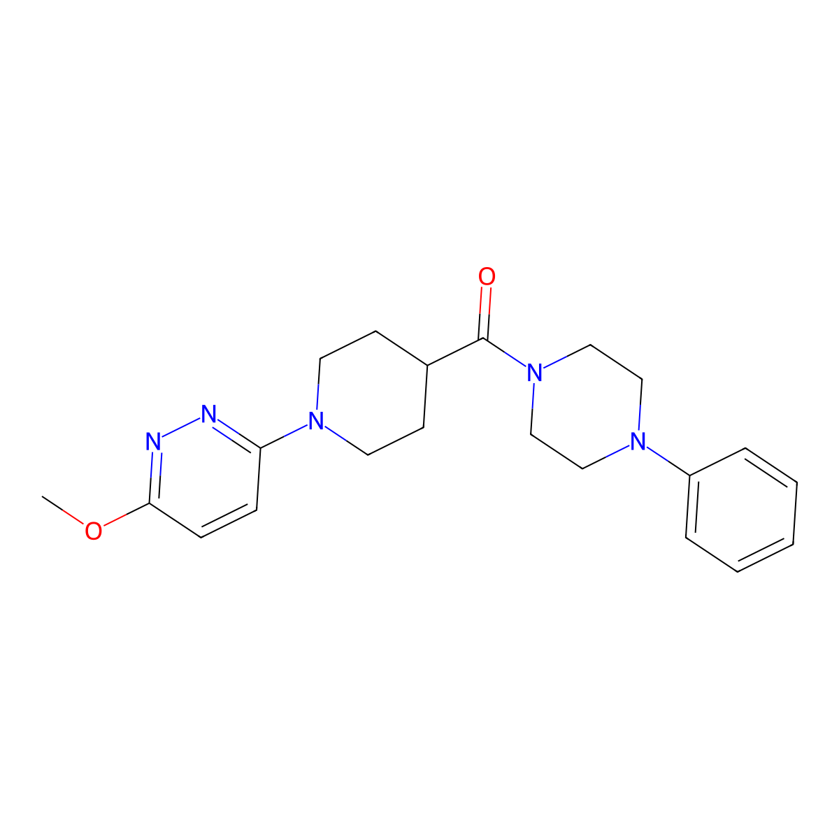 (1-(6-Methoxypyridazin-3-yl)piperidin-4-yl)(4-phenylpiperazin-1-yl)methanone molecular structure, CAS 1435905-27-3