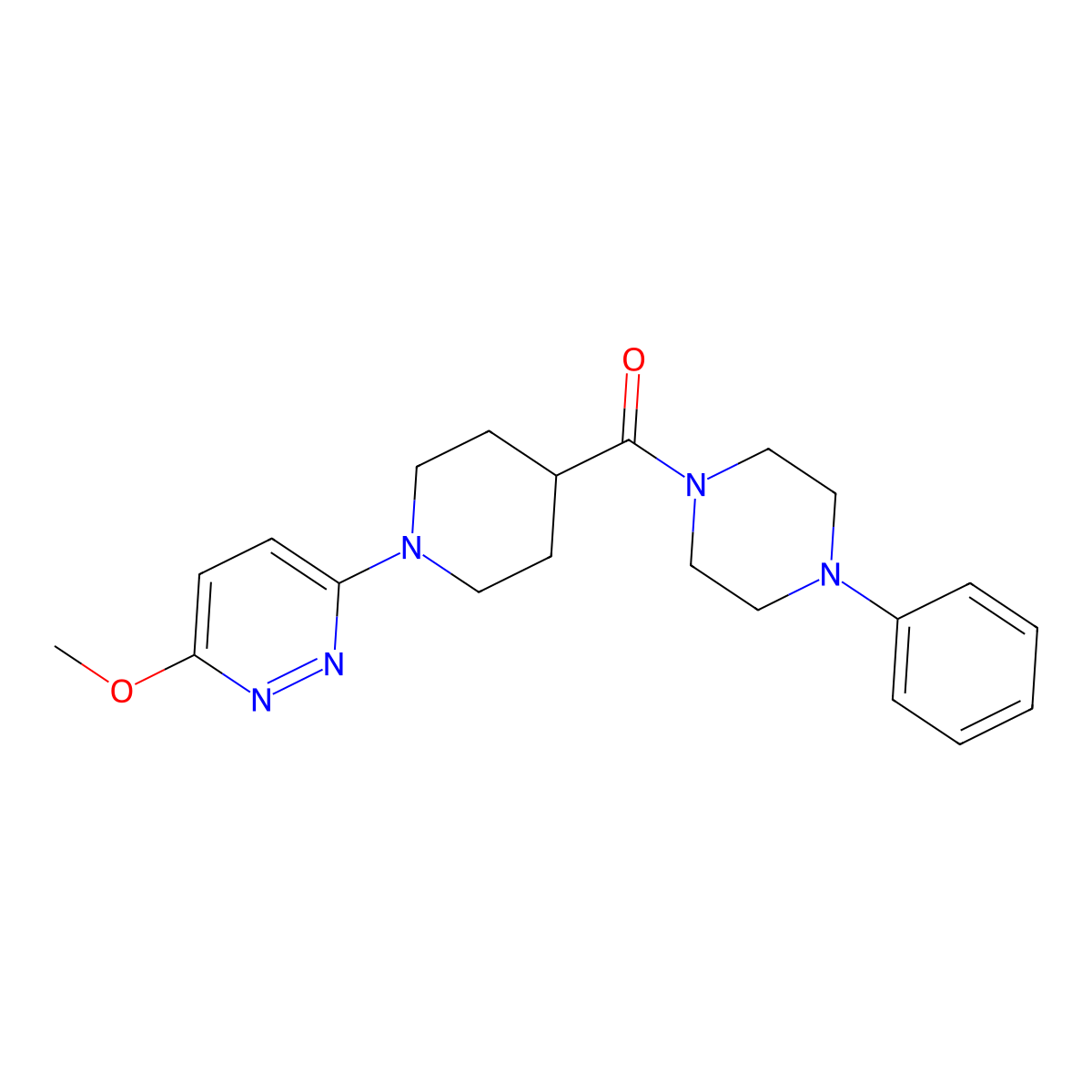 (1-(6-Methoxypyridazin-3-yl)piperidin-4-yl)(4-phenylpiperazin-1-yl)methanone molecular structure, CAS 1435905-27-3