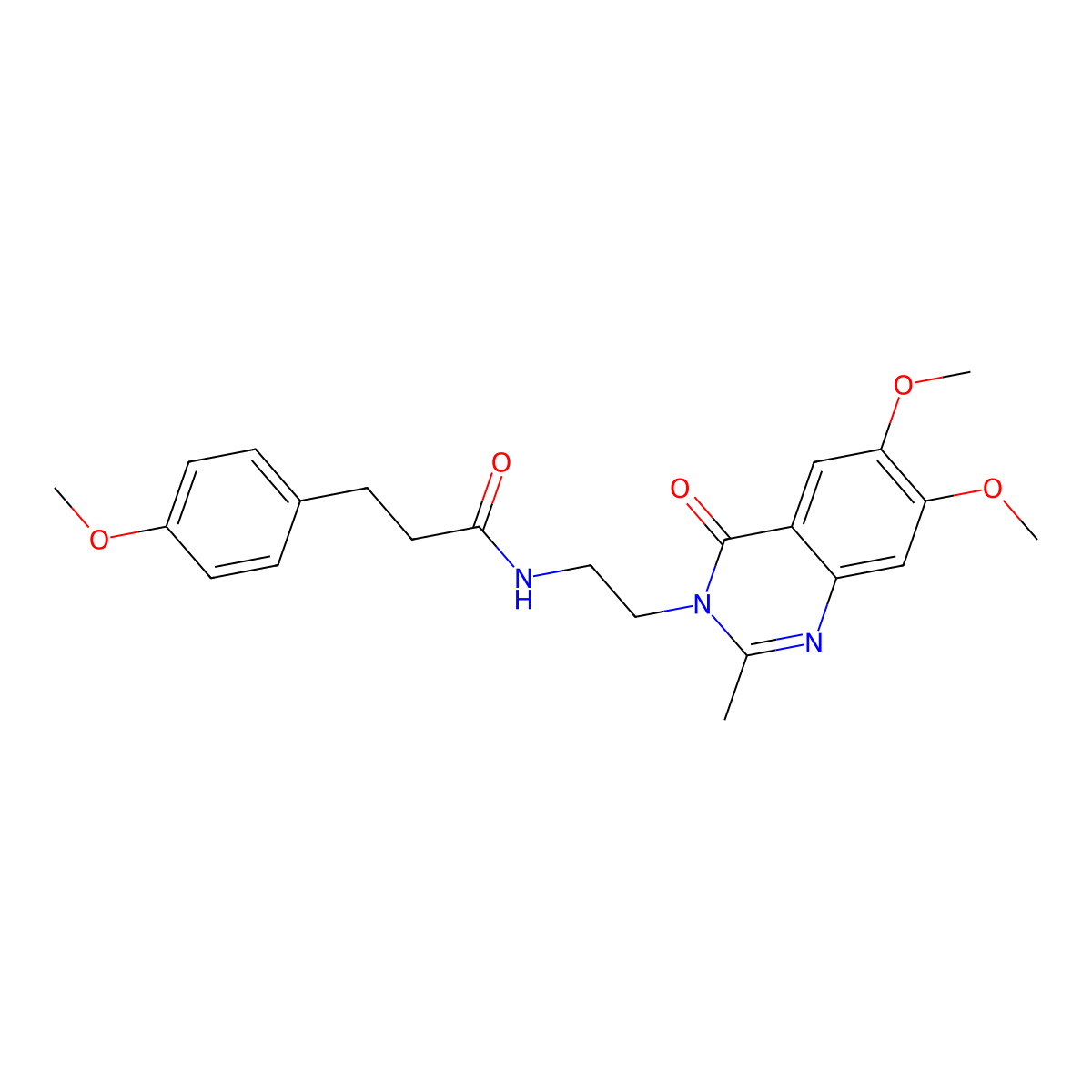 N-[2-(6,7-dimethoxy-2-methyl-4-oxoquinazolin-3(4H)-yl)ethyl]-3-(4-methoxyphenyl)propanamide molecular structure, CAS 1435905-42-2