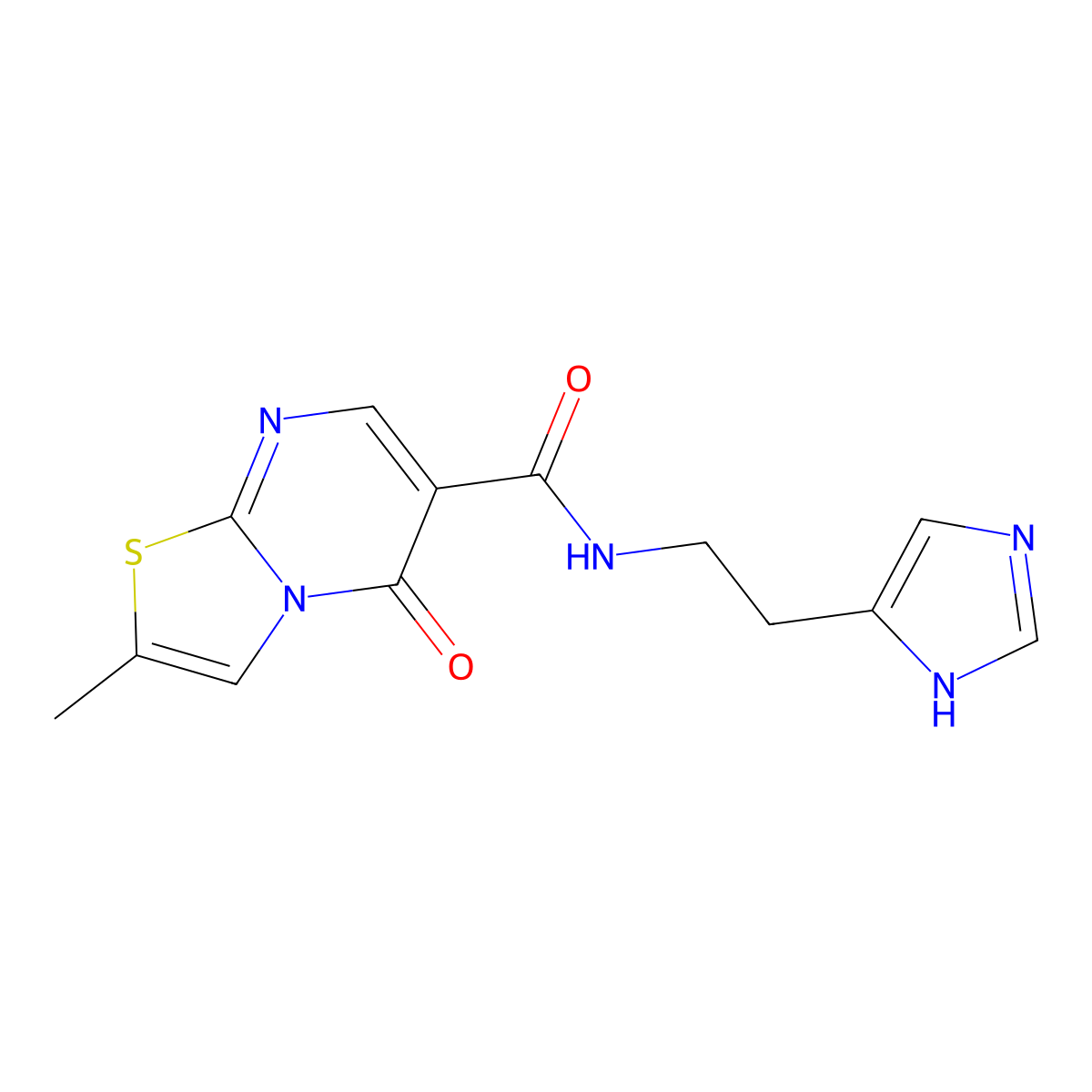 N-[2-(1H-imidazol-4-yl)ethyl]-2-methyl-5-oxo-5H-[1,3]thiazolo[3,2-a]pyrimidine-6-carboxamide molecular structure, CAS 1435905-52-4