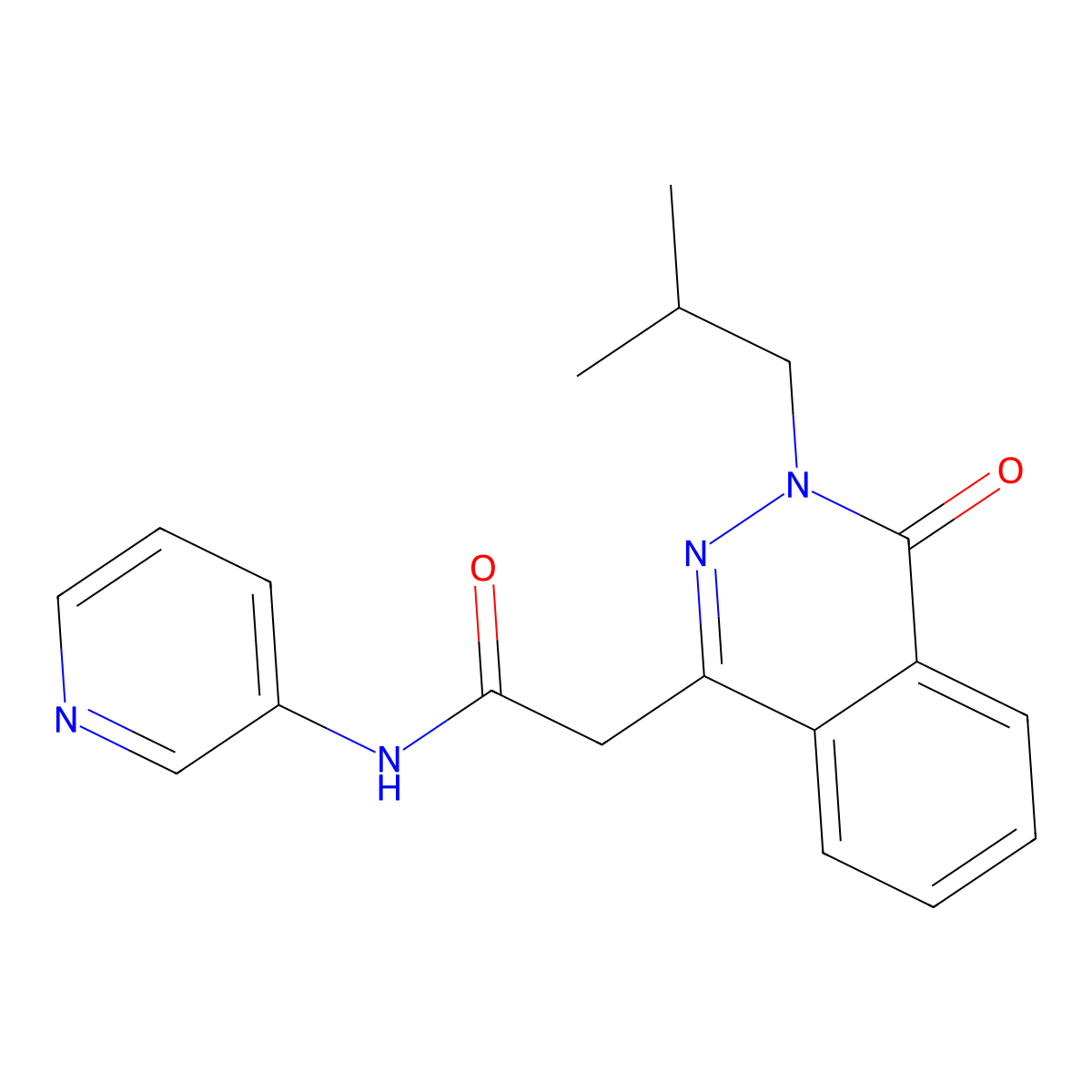 2-[3-(2-methylpropyl)-4-oxo-3,4-dihydrophthalazin-1-yl]-N-(pyridin-3-yl)acetamide molecular structure, CAS 1435905-58-0