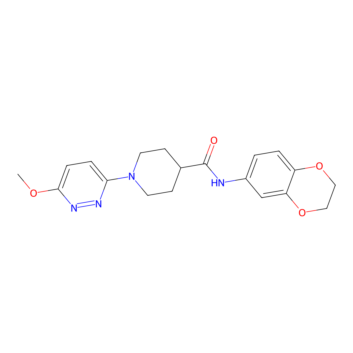 N-(2,3-dihydro-1,4-benzodioxin-6-yl)-1-(6-methoxypyridazin-3-yl)piperidine-4-carboxamide molecular structure, CAS 1435905-64-8