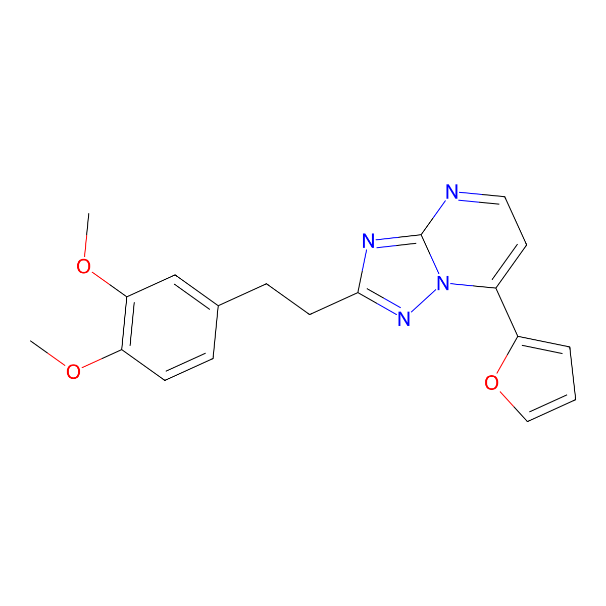 2-(3,4-Dimethoxyphenethyl)-7-(2-furyl)[1,2,4]triazolo[1,5-a]pyrimidine molecular structure, CAS 1435905-86-4