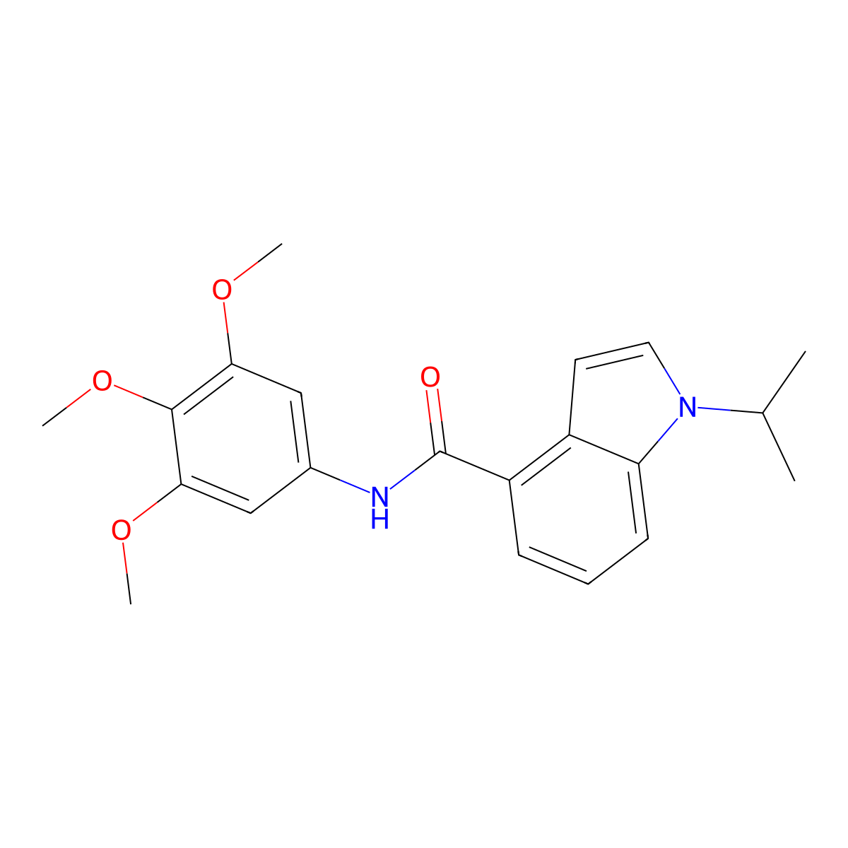 1-(propan-2-yl)-N-(3,4,5-trimethoxyphenyl)-1H-indole-4-carboxamide molecular structure, CAS 1435905-96-6