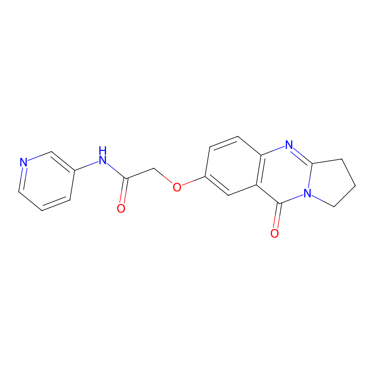 2-[(9-oxo-1,2,3,9-tetrahydropyrrolo[2,1-b]quinazolin-7-yl)oxy]-N-(pyridin-3-yl)acetamide molecular structure, CAS 1435906-15-2