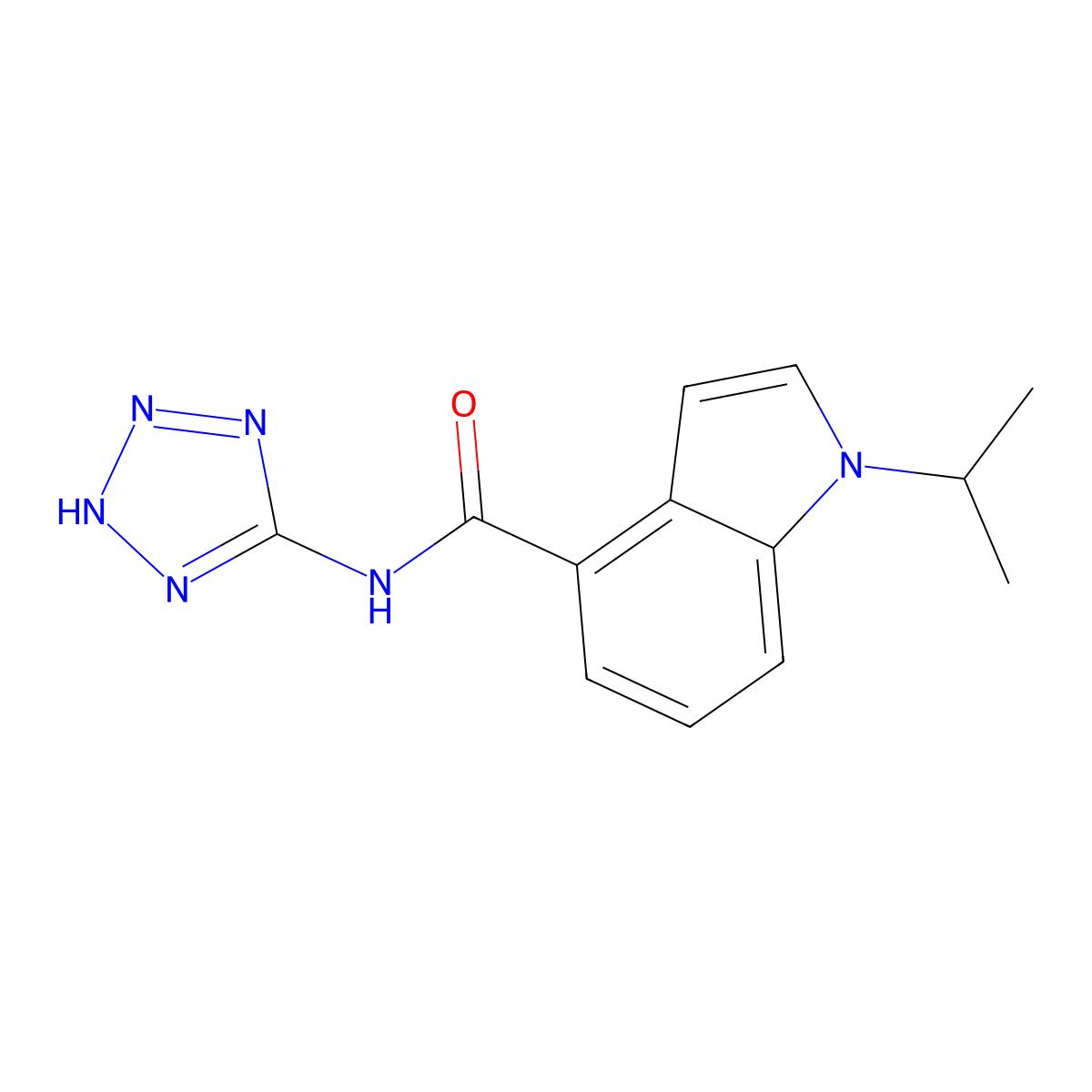 1-(propan-2-yl)-N-(2H-tetrazol-5-yl)-1H-indole-4-carboxamide molecular structure, CAS 1435906-36-7