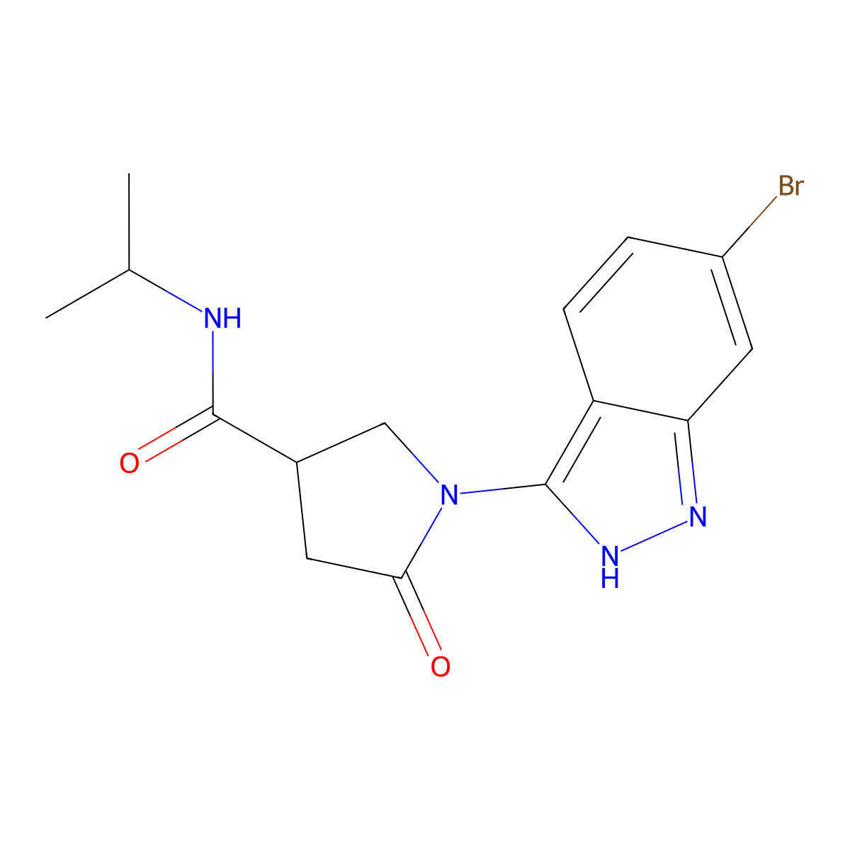 1-(6-bromo-1H-indazol-3-yl)-N-isopropyl-5-oxo-3-pyrrolidinecarboxamide molecular structure, CAS 1435906-41-4