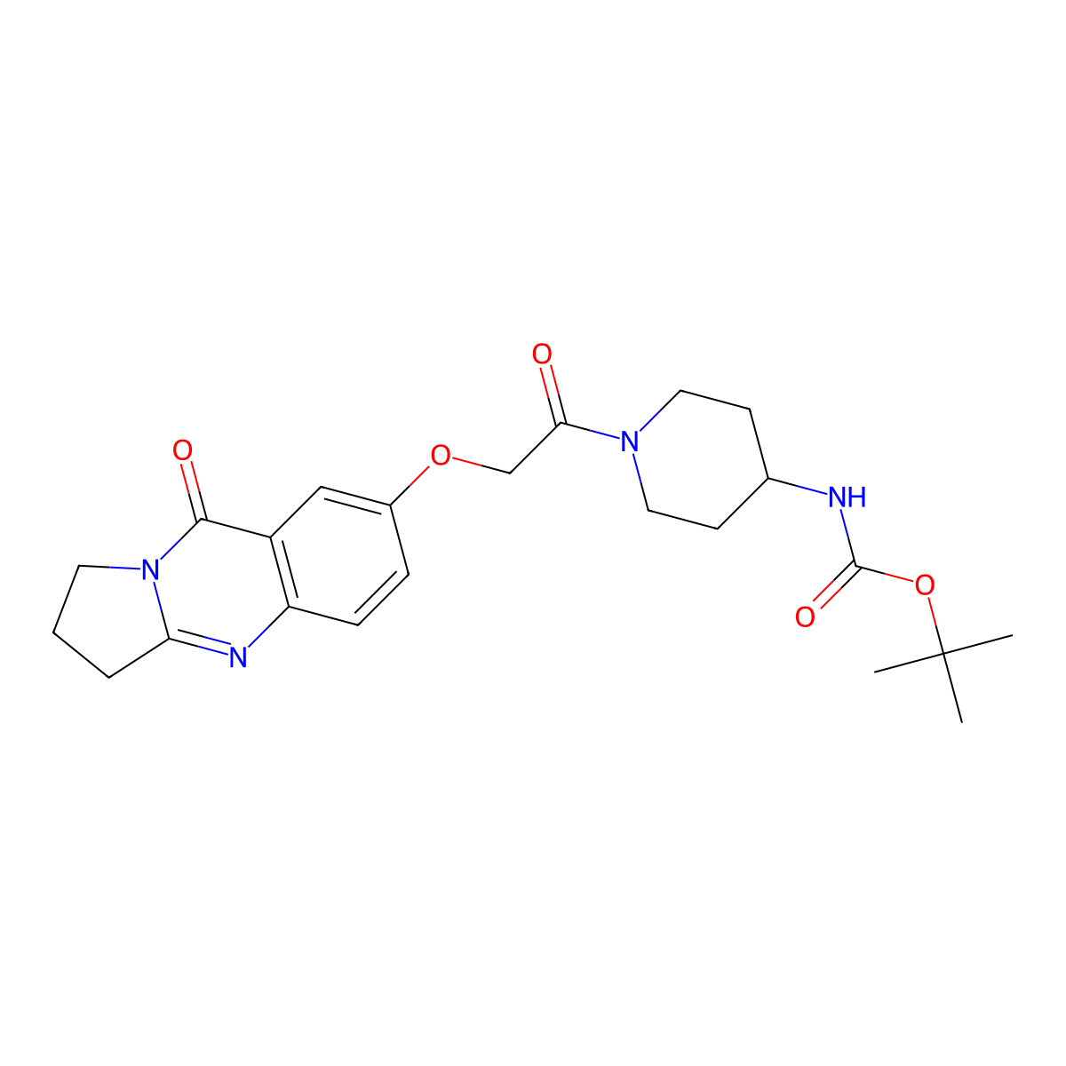 Tert-butyl (1-{[(9-oxo-1,2,3,9-tetrahydropyrrolo[2,1-b]quinazolin-7-yl)oxy]acetyl}piperidin-4-yl)carbamate molecular structure, CAS 1435906-57-2