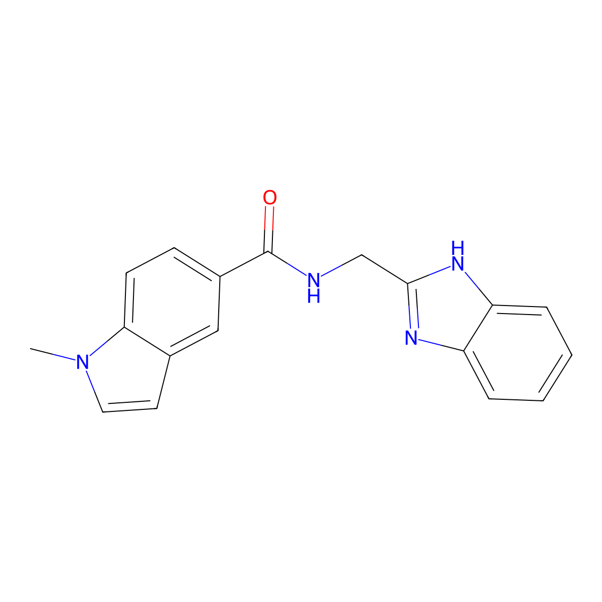 N-(1H-benzimidazol-2-ylmethyl)-1-methyl-1H-indole-5-carboxamide molecular structure, CAS 1435906-73-2