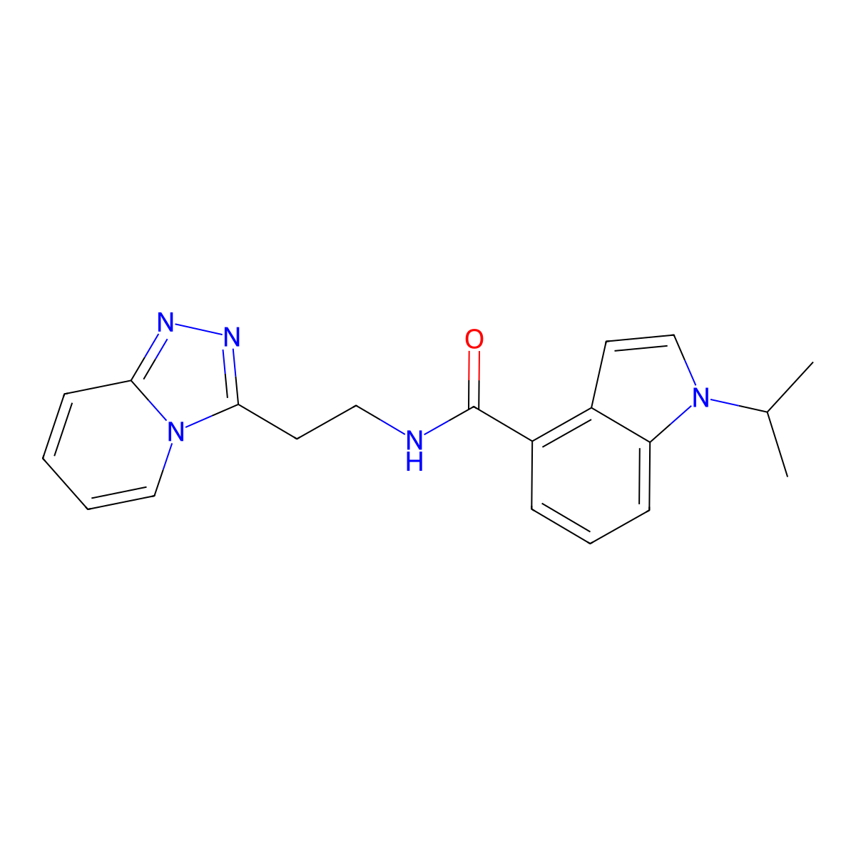 N-(2-([1,2,4]triazolo[4,3-a]pyridin-3-yl)ethyl)-1-isopropyl-1H-indole-4-carboxamide molecular structure, CAS 1435906-85-6