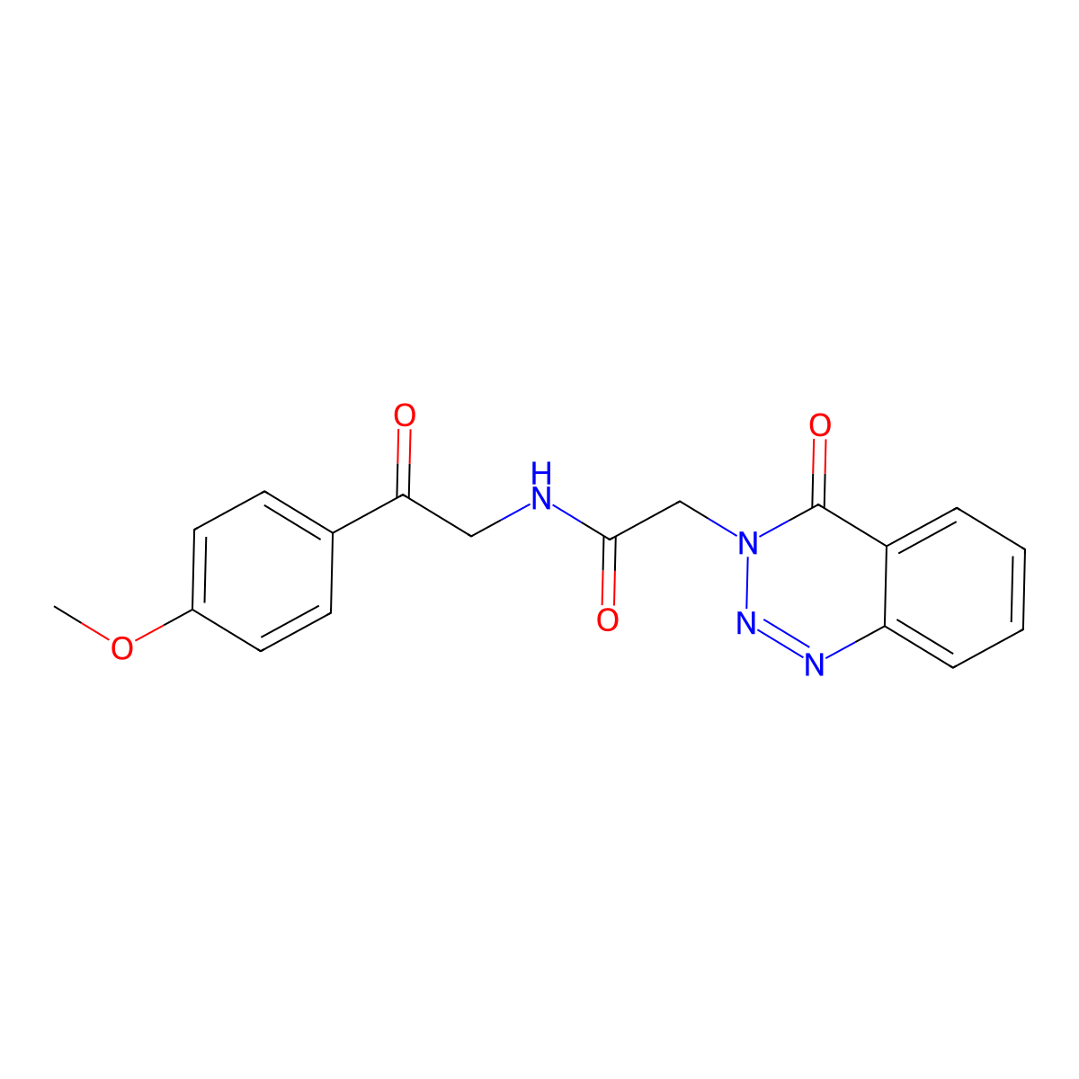 N-[2-(4-methoxyphenyl)-2-oxoethyl]-2-(4-oxo-1,2,3-benzotriazin-3(4H)-yl)acetamide molecular structure, CAS 1435906-92-5