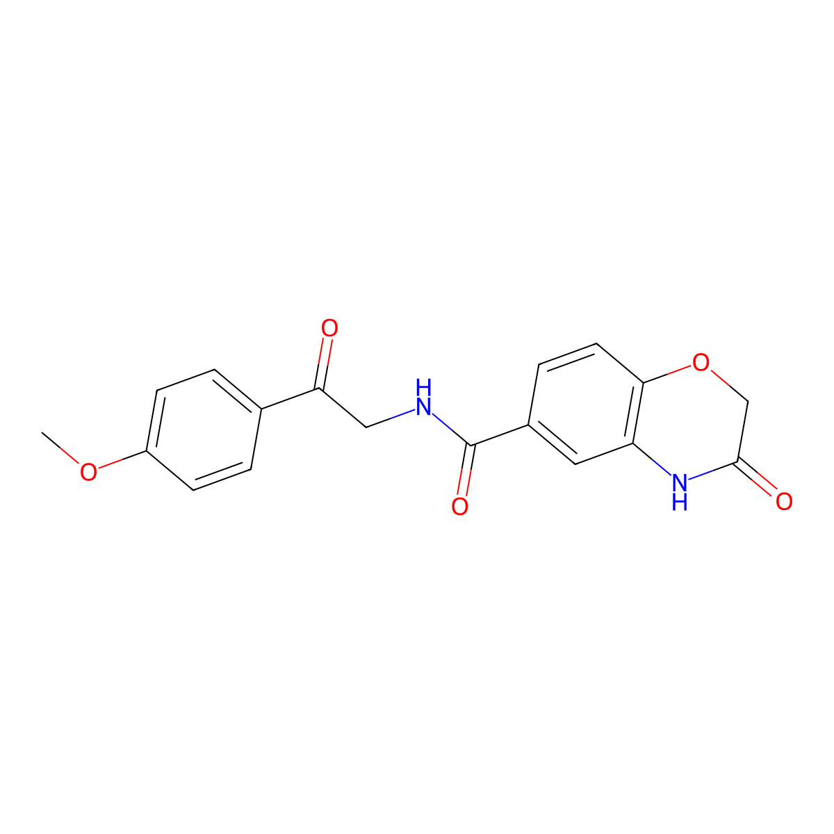 3-hydroxy-N-[2-(4-methoxyphenyl)-2-oxoethyl]-2H-1,4-benzoxazine-6-carboxamide molecular structure, CAS 1435906-95-8