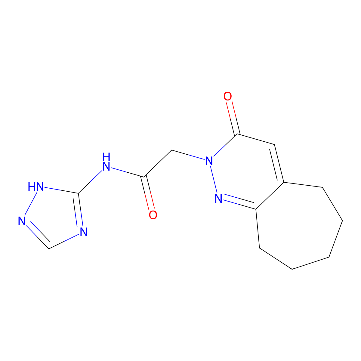 2-(3-oxo-3,5,6,7,8,9-hexahydro-2H-cyclohepta[c]pyridazin-2-yl)-N-(1H-1,2,4-triazol-3-yl)acetamide molecular structure, CAS 1435907-06-4