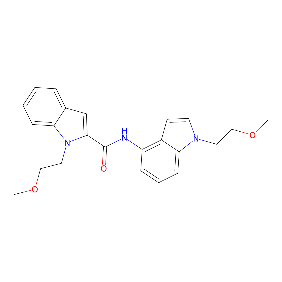 1-(2-methoxyethyl)-N-[1-(2-methoxyethyl)-1H-indol-4-yl]-1H-indole-2-carboxamide molecular structure, CAS 1435907-13-3